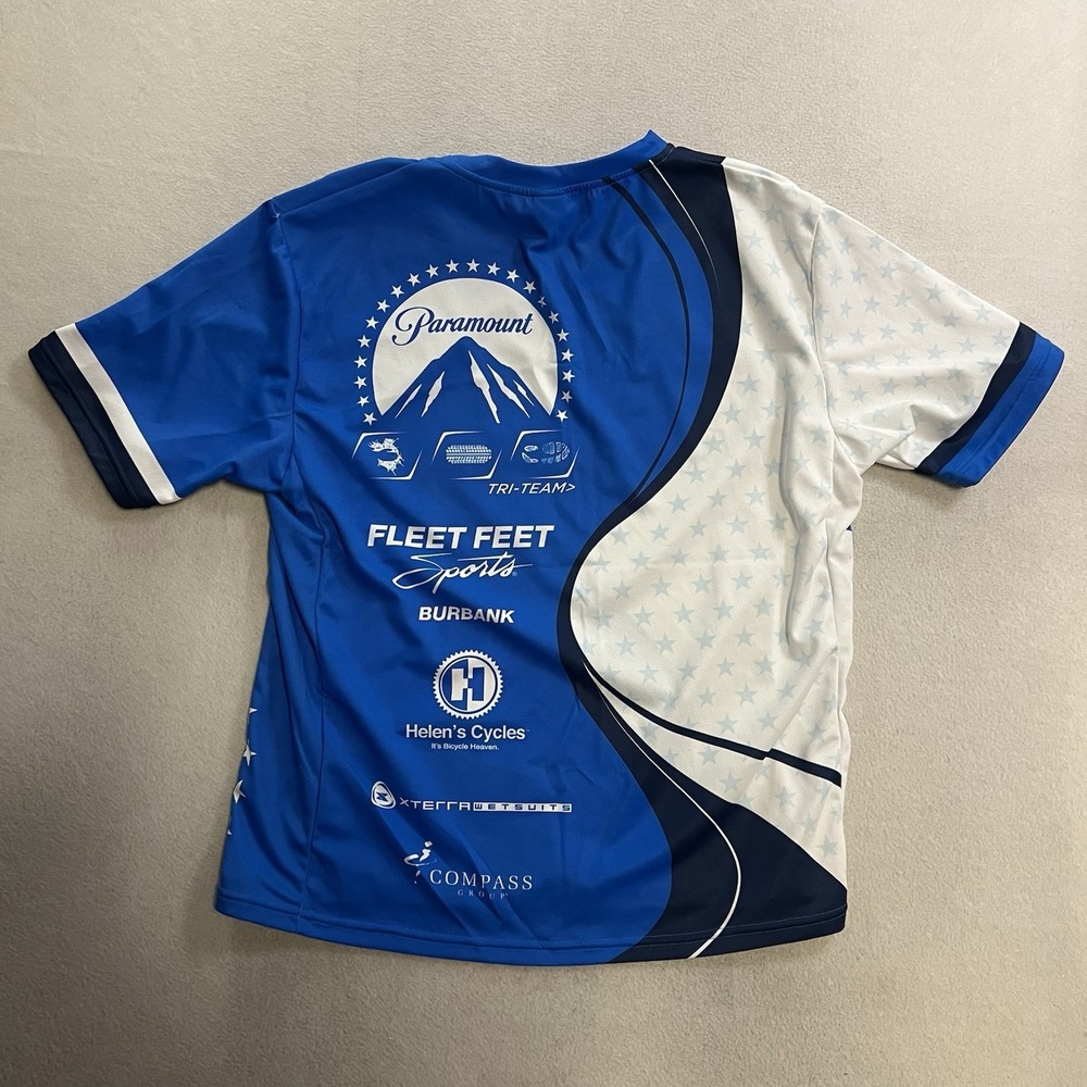 Squadra Cycling Shirt Mens Size Large Blue White Paramount Pictures Short Sleeve - Picture 2 of 6